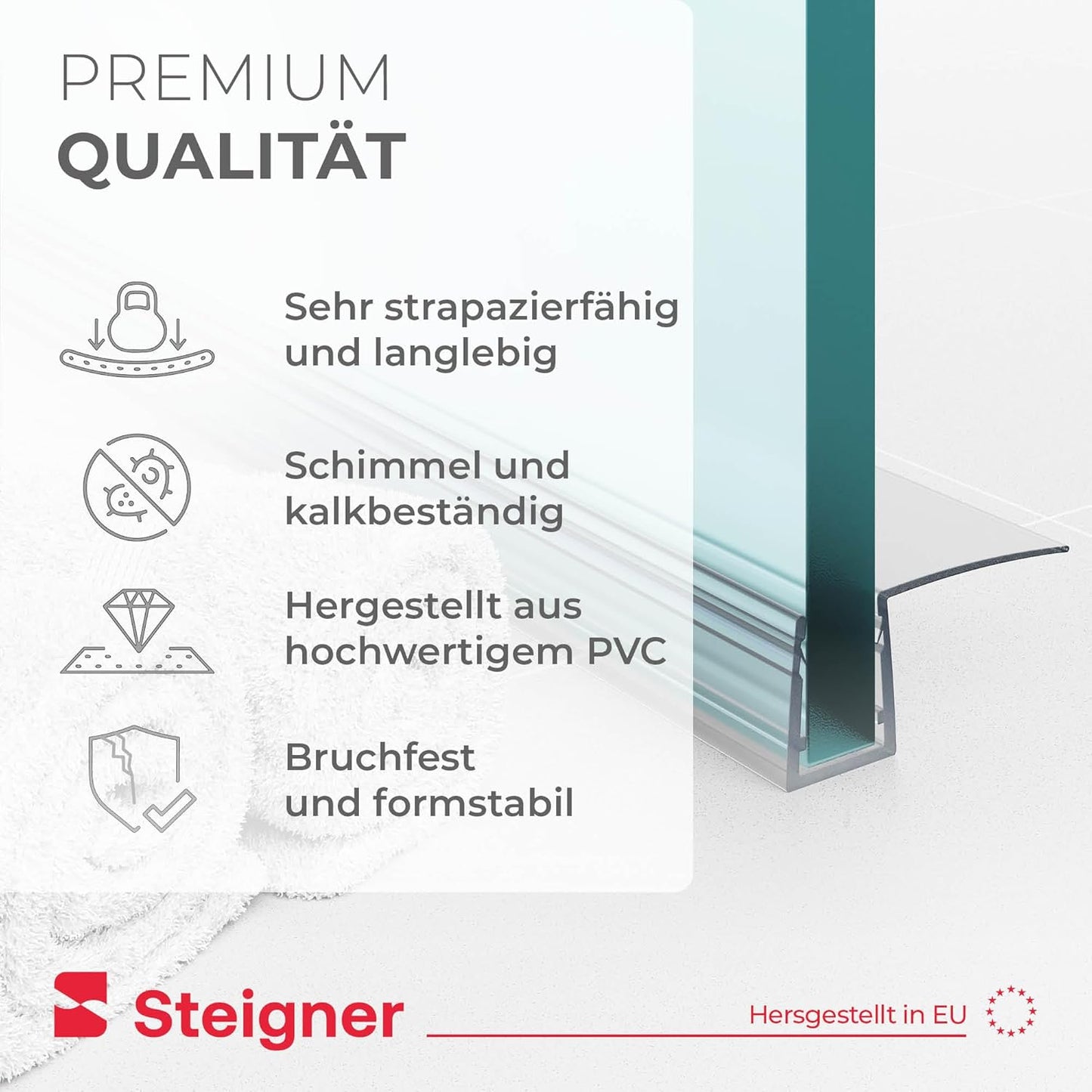 Duschtürdichtung, Stärke 6mm/ 7mm/ 8mm 07. Länge 80cm