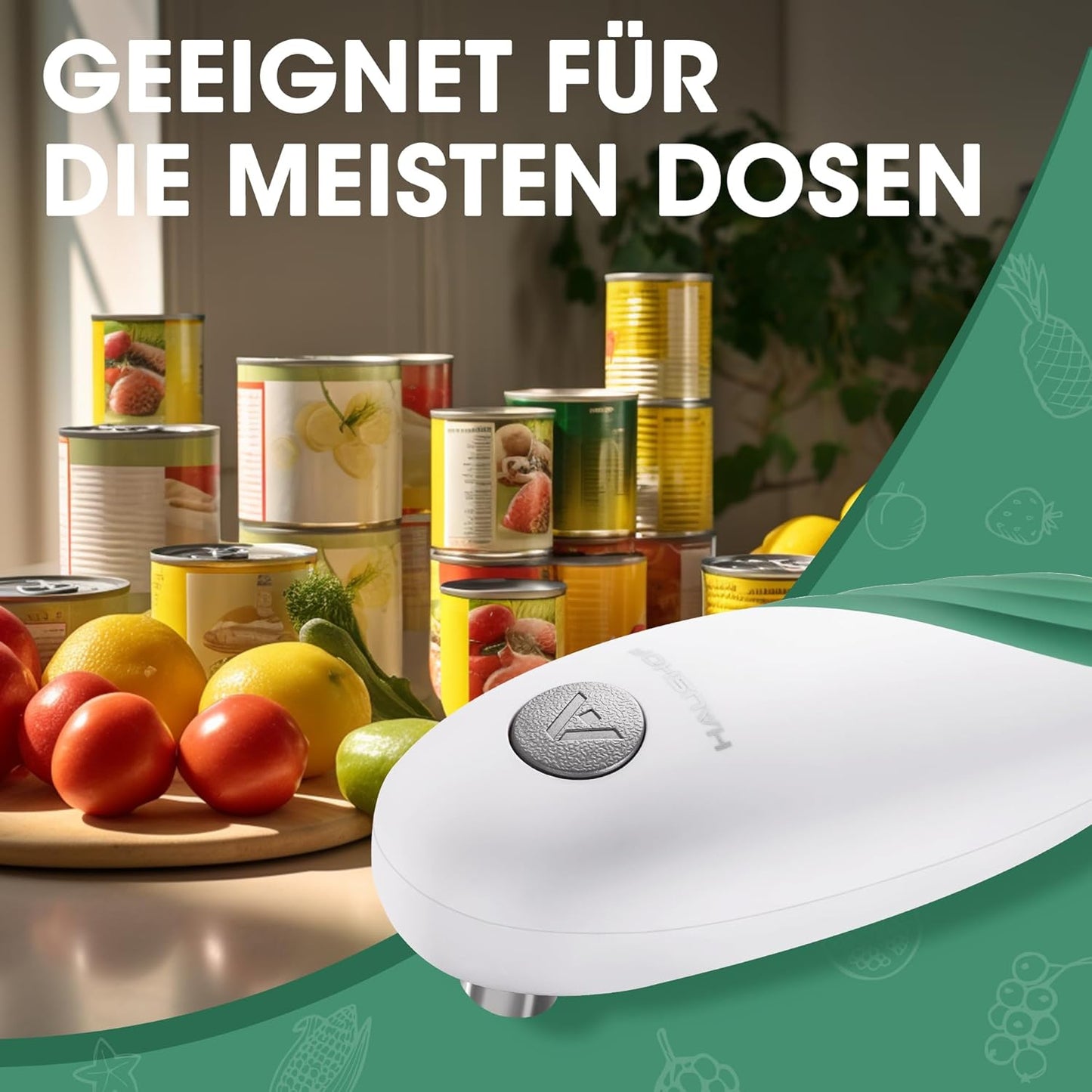 Elektrischer One-Touch-Dosenöffner, Grün