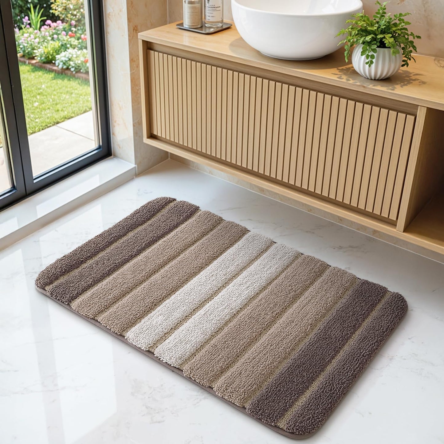 Rutschfeste Badematte, 50 x 80 cm, 50 x 80 cm (Rechteckig) Beige