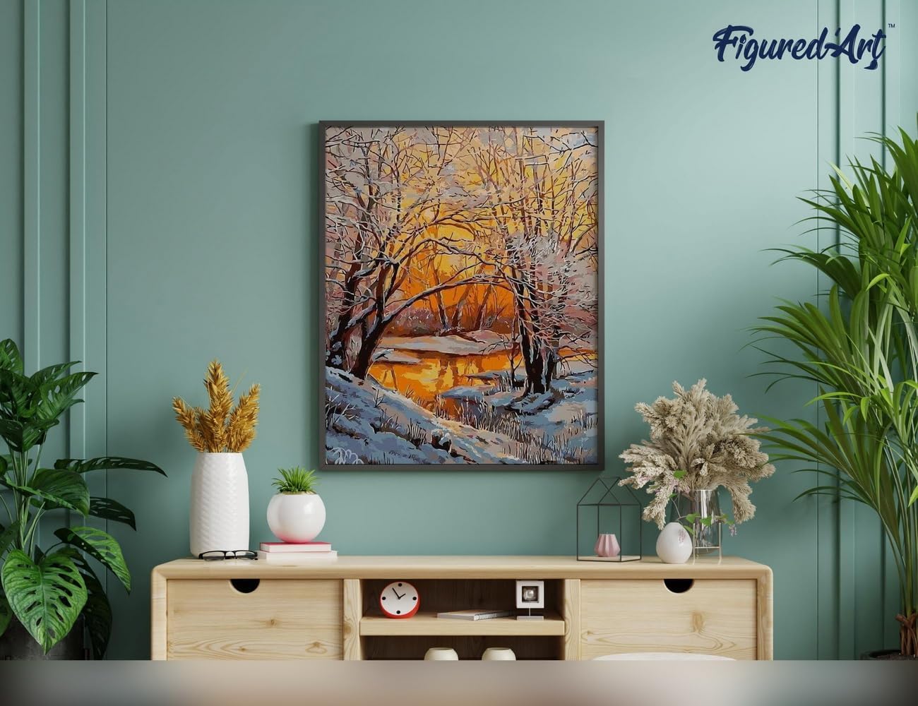 Malen nach Zahlen - Bäume im Winter, Bäume im Winter 40x50cm Mit Keilrahmen (nicht gespannt)