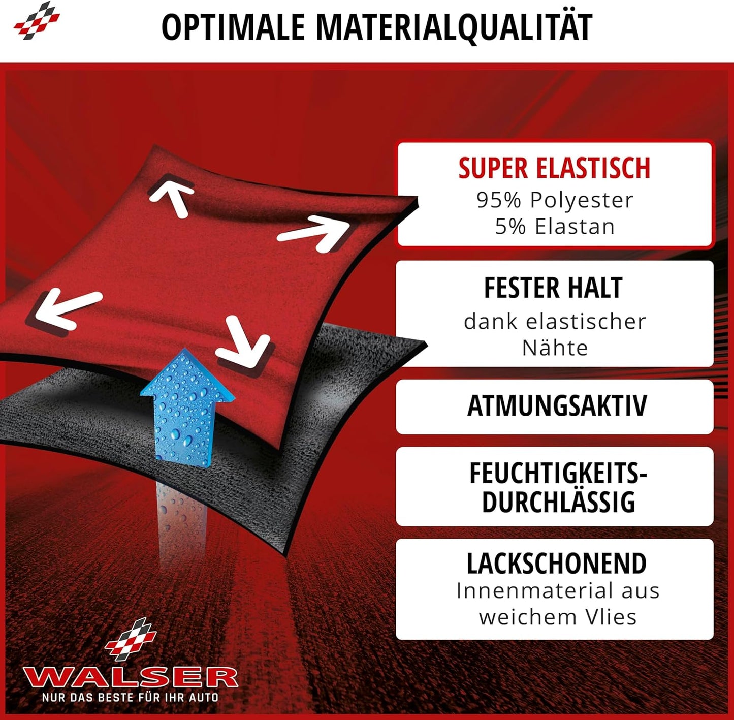 Autoabdeckung Indoor Stretch Plus M, M - rot, PKW