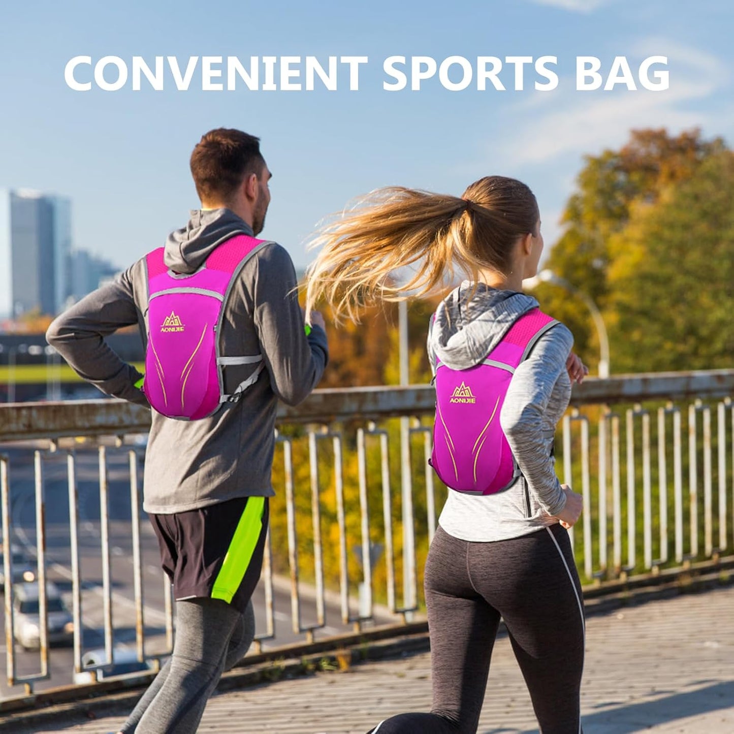 Trinkrucksack für Outdoor-Sport & Trailrunning, rosarot (ohne zwei flaschen)