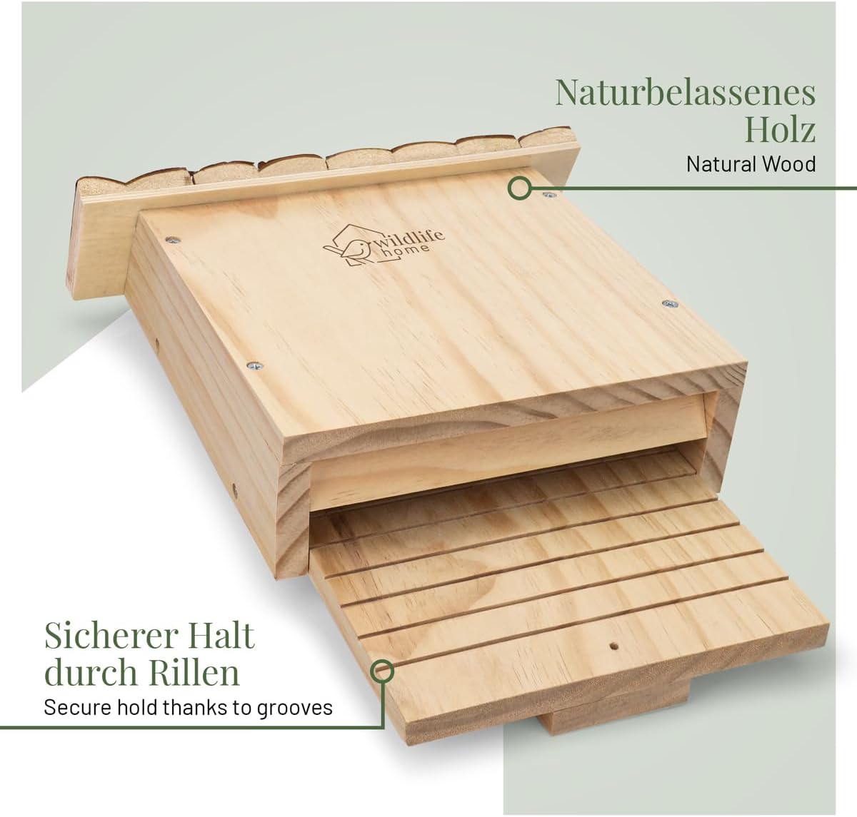 Wetterfester Fledermauskasten, Fledermauskasten mit Rindendach