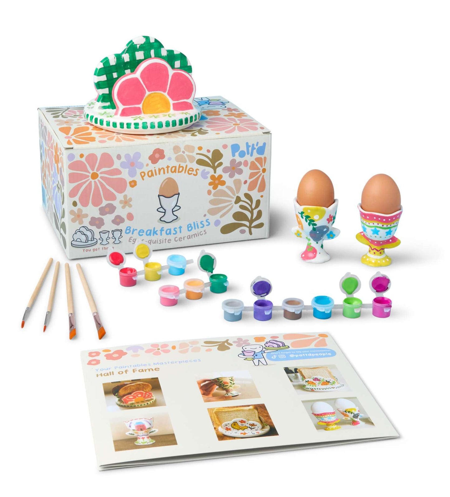 Keramik-Bemalen-Set Frühstücks-Glück, 2er-Set Frühstücks-Glück