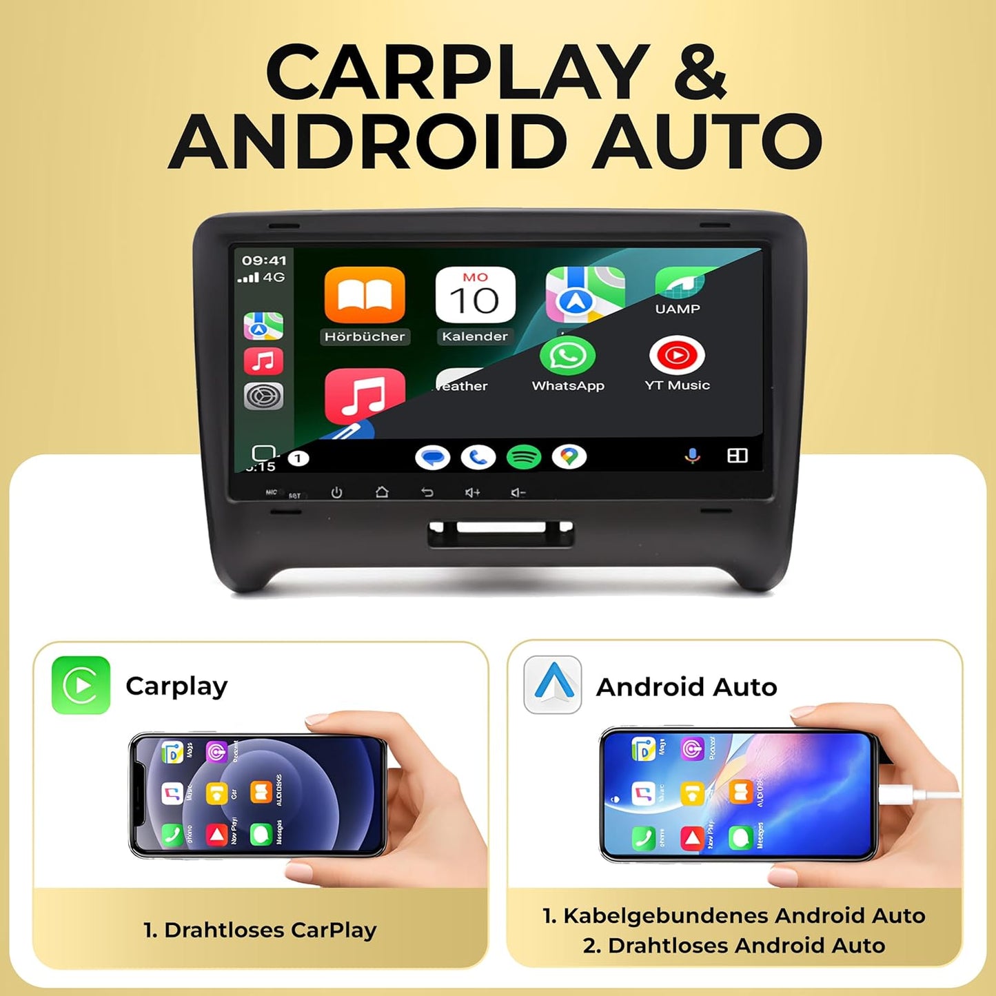 AA8-L2 Android 14 Autoradio mit Navigation & CarPlay für Audi TT 2006-2014, AA8-L2