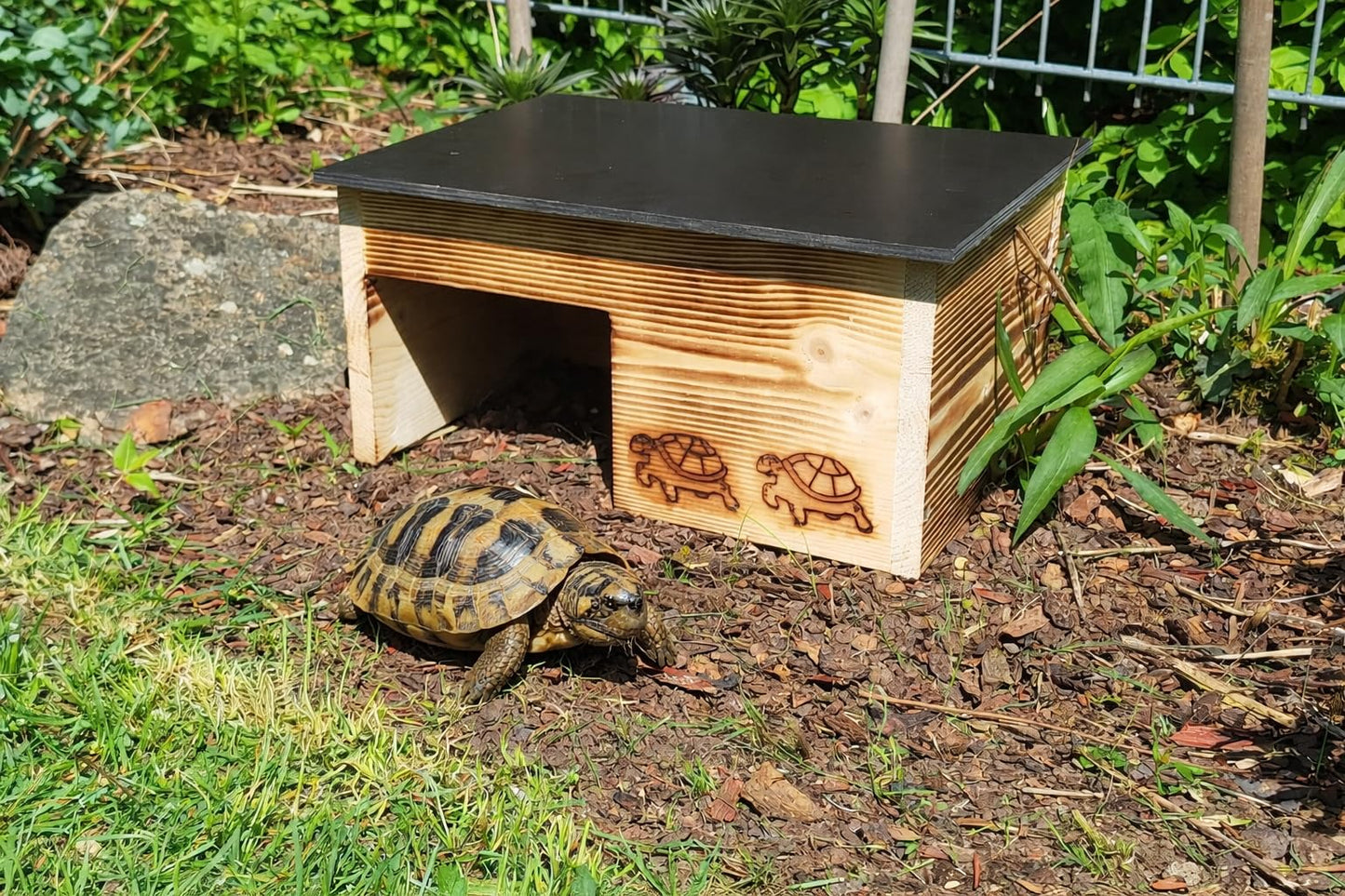 Wetterfestes Schildkrötenhaus, Gebrannt Produktabmessungen25T cm x 35B cm x 22H cm