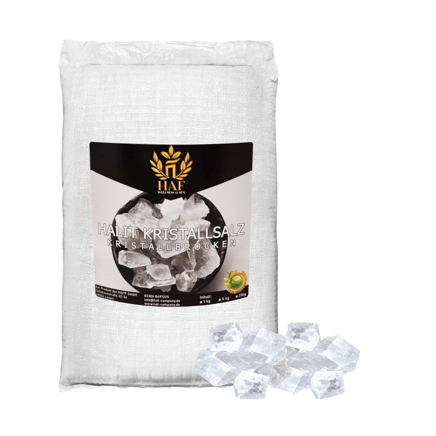 Halit Steinsalzbrocken 25 kg, 2-5 cm, naturbelassen, 1 x 25 kg