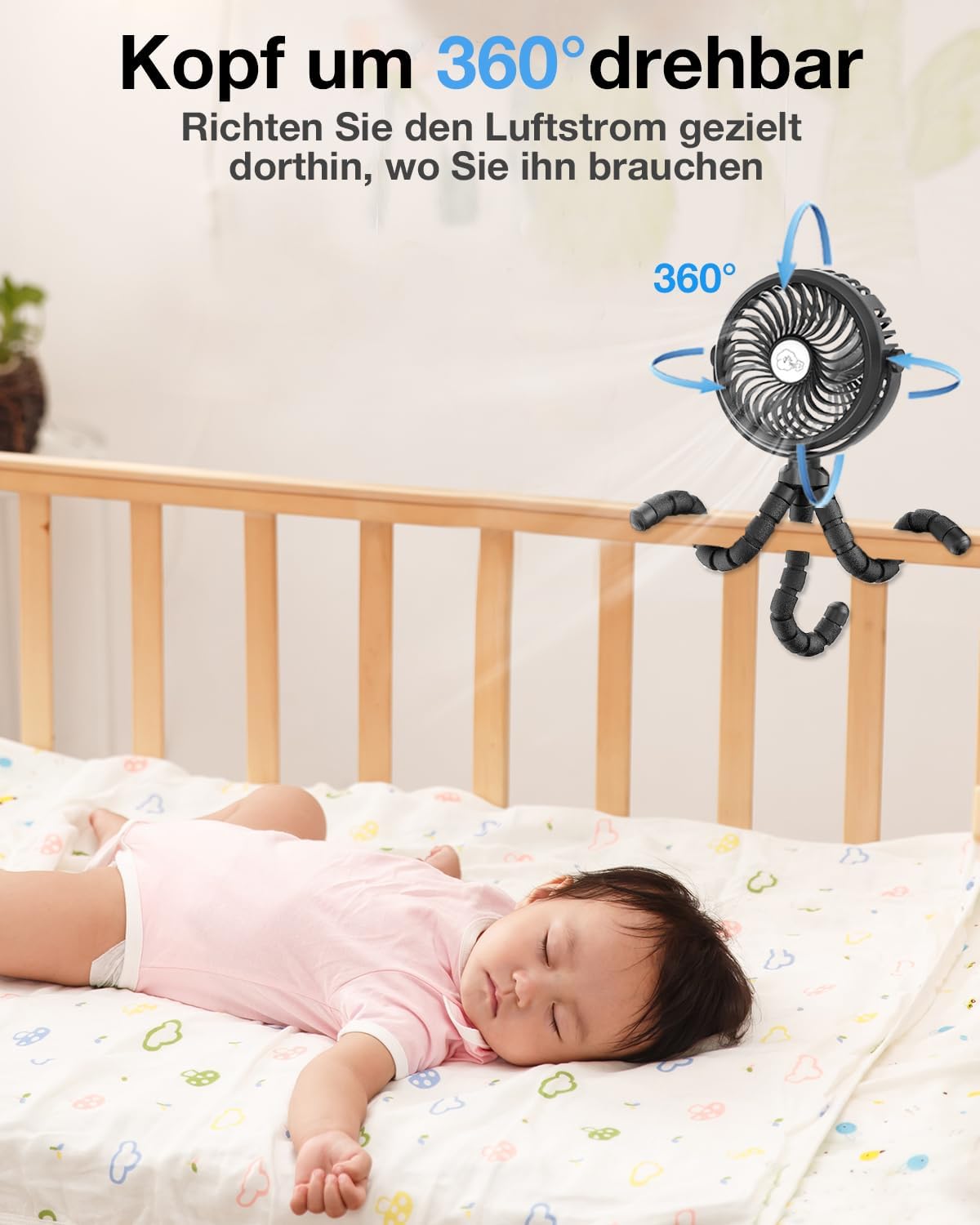 Tragbarer Ventilator mit flexiblem Stativ