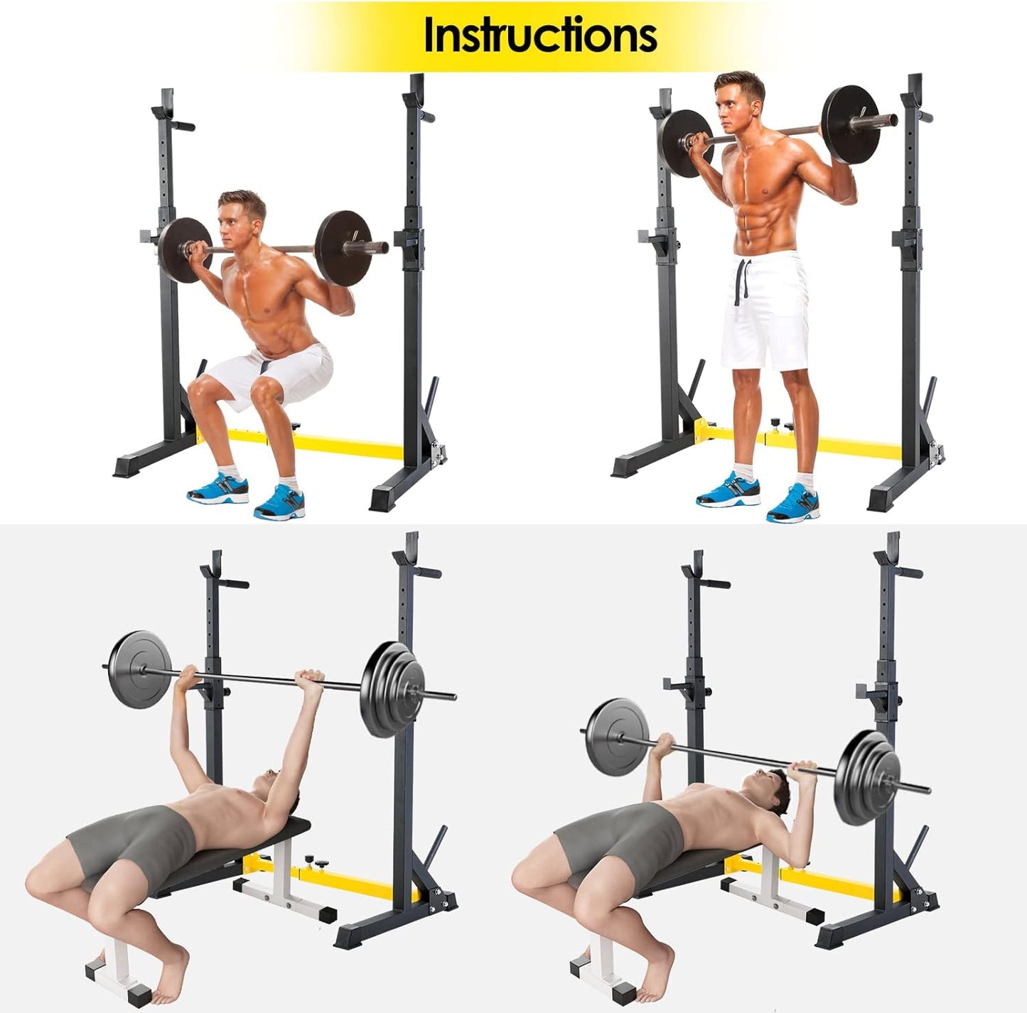 Höhenverstellbares Squat Rack für Zuhause (bis 250 kg)