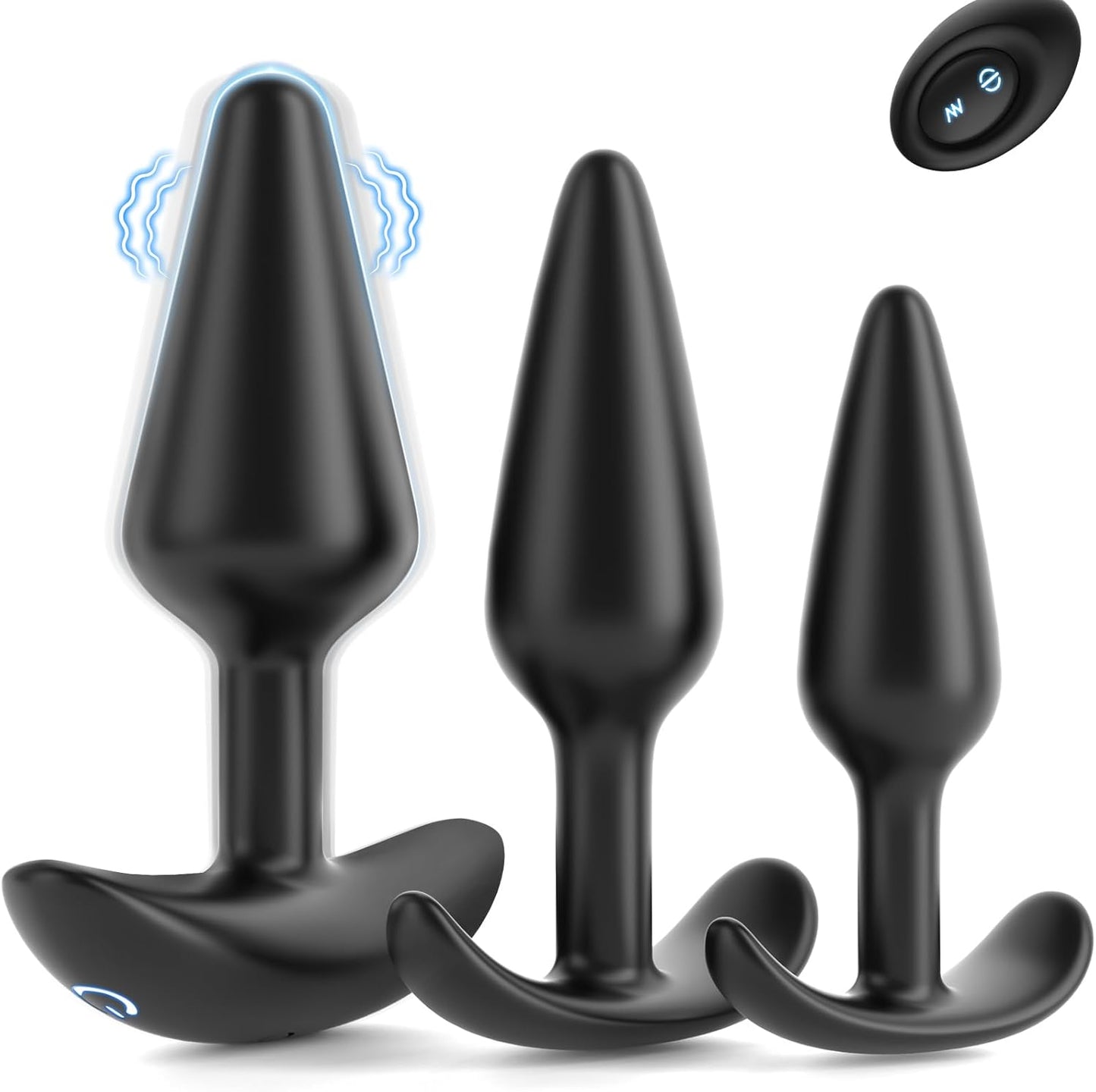 3er Prostata-Vibratoren-Set mit 12 Modi, Anker - Analplugs