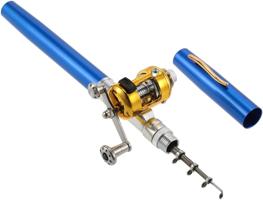 Mini Angelruten-Set mit Rolle und Zubehör, 3-Blau