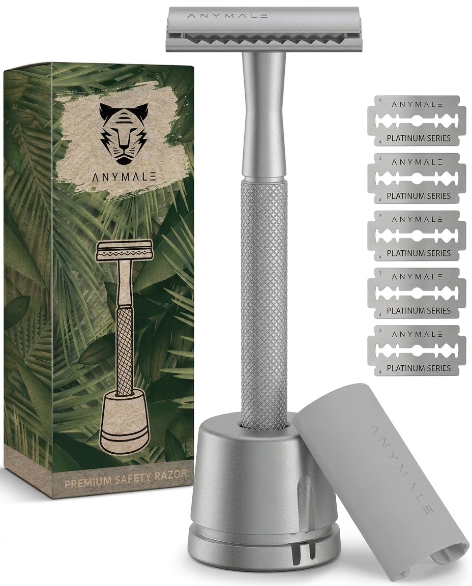 Rasierhobel Set mit Ständer, 4. Silver