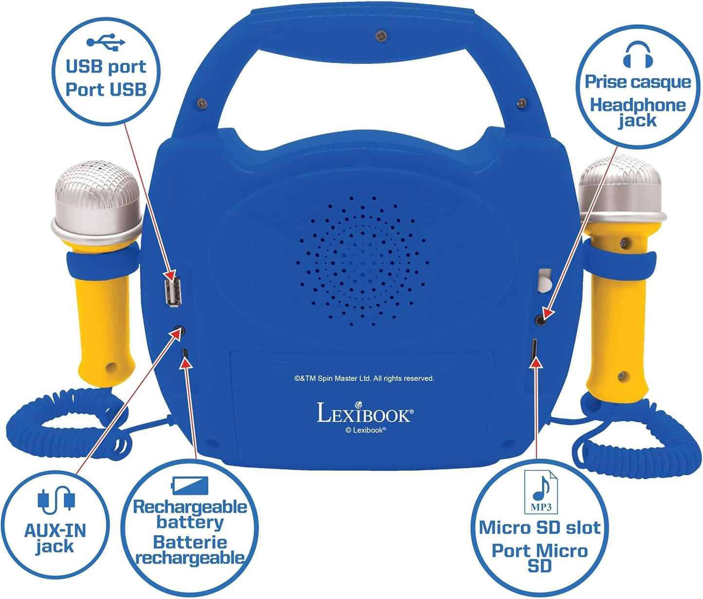 Paw Patrol Kinder-Karaoke-Player mit Mikrofonen, Paw Patrol