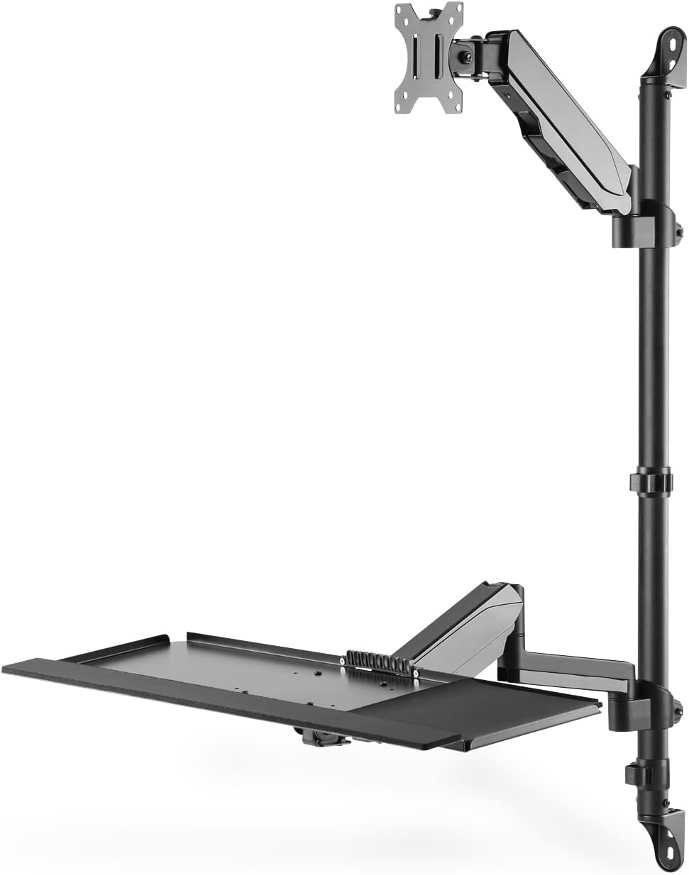 PC- und Monitorhalterung mit Tastaturablage, Halterung mit Tastaturablage Max.: 8 kg | VESA: 75x75 bis 100x100 Schwarz