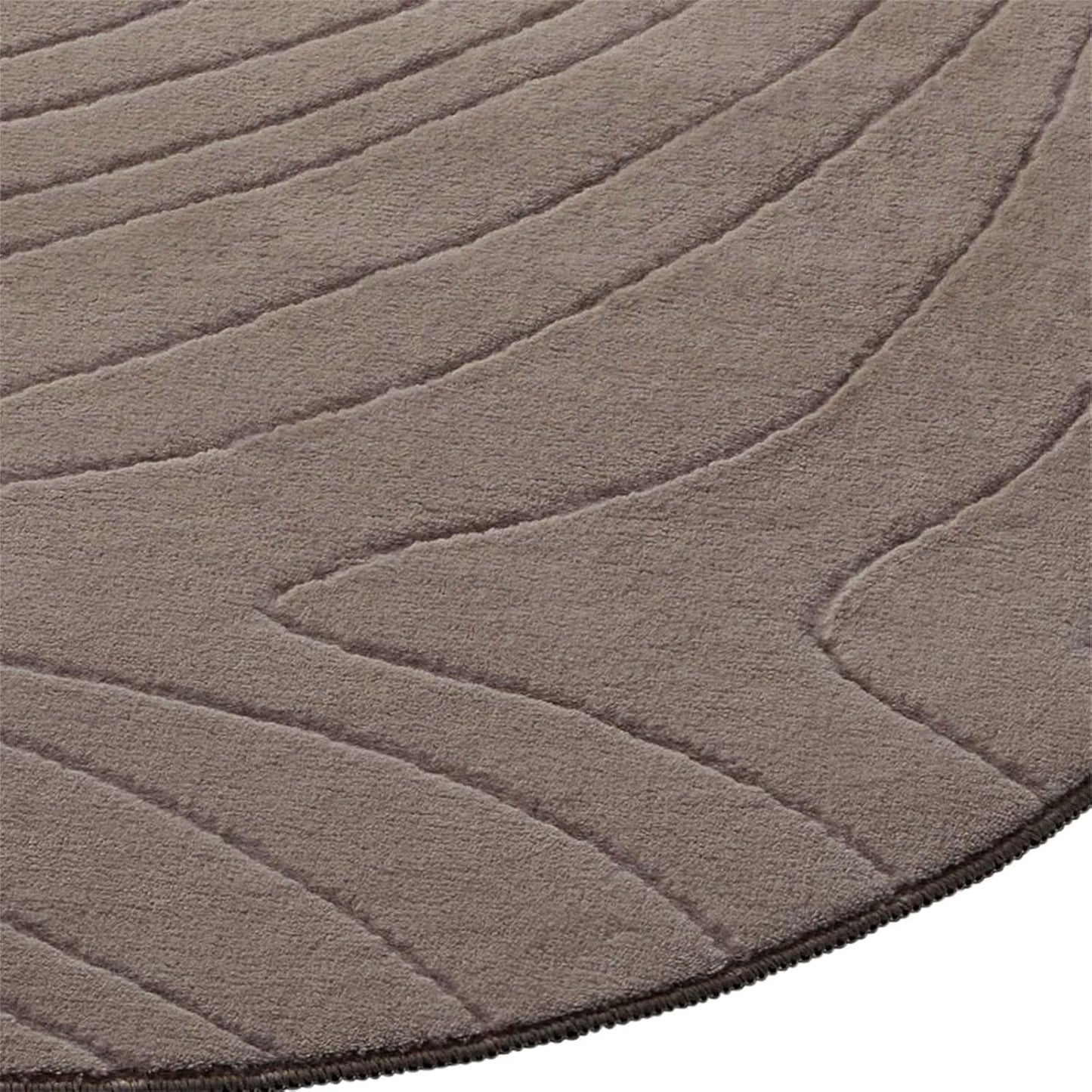 Runder Badematte, rutschfest, Taupe Abstrakte Wellen 120 cm (Rund)