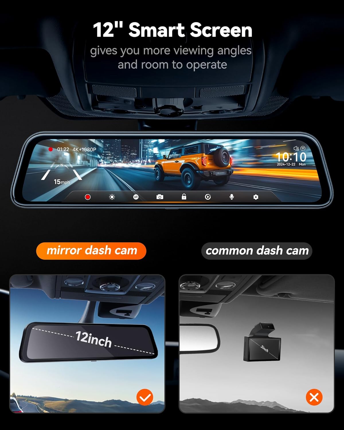 G840S Spiegel-Dashcam mit Rückfahrkamera und GPS, G840S