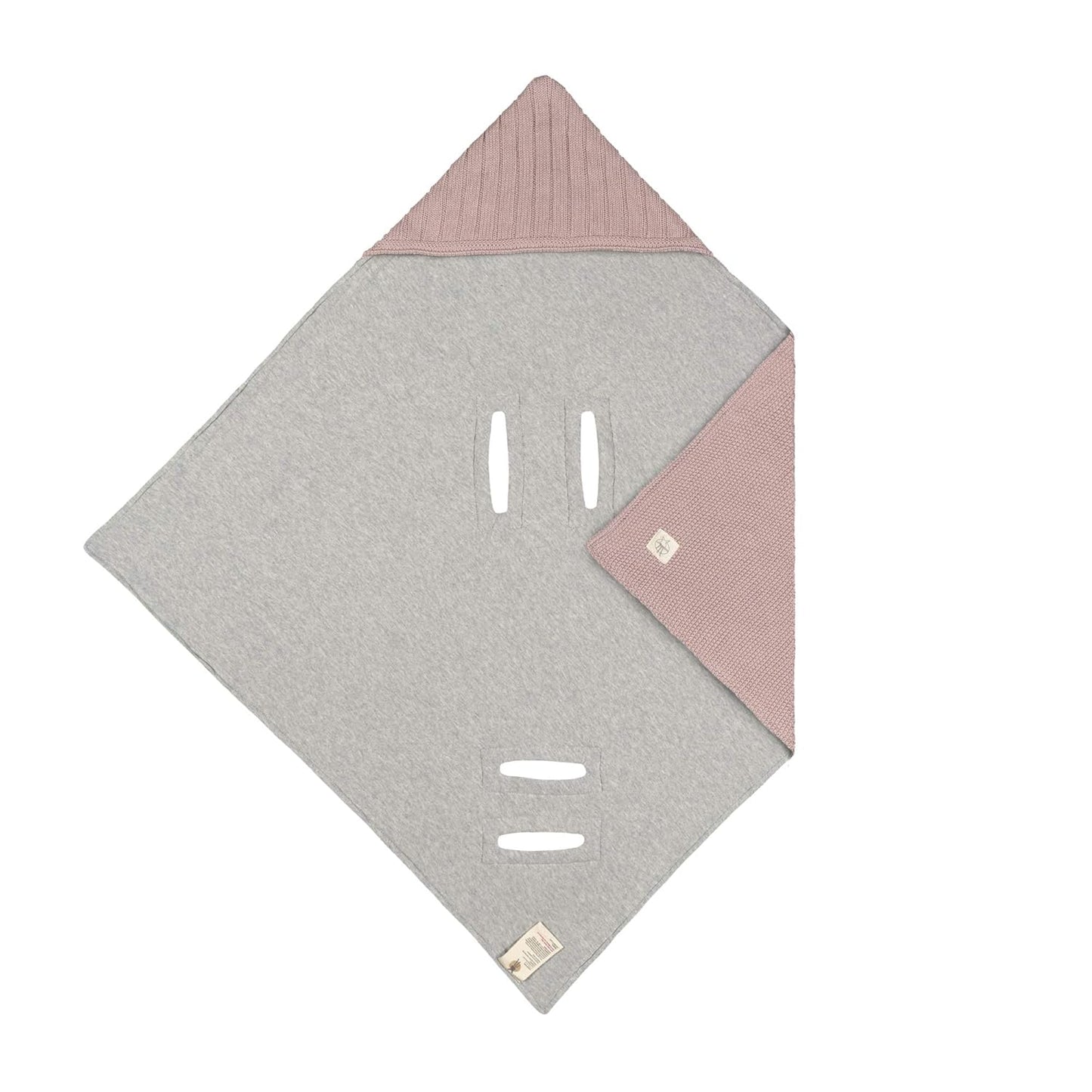 Baby Strickdecke für Autositz und Babyschale, für 3-Punkt-Gurtschlitze, Dusky Pink