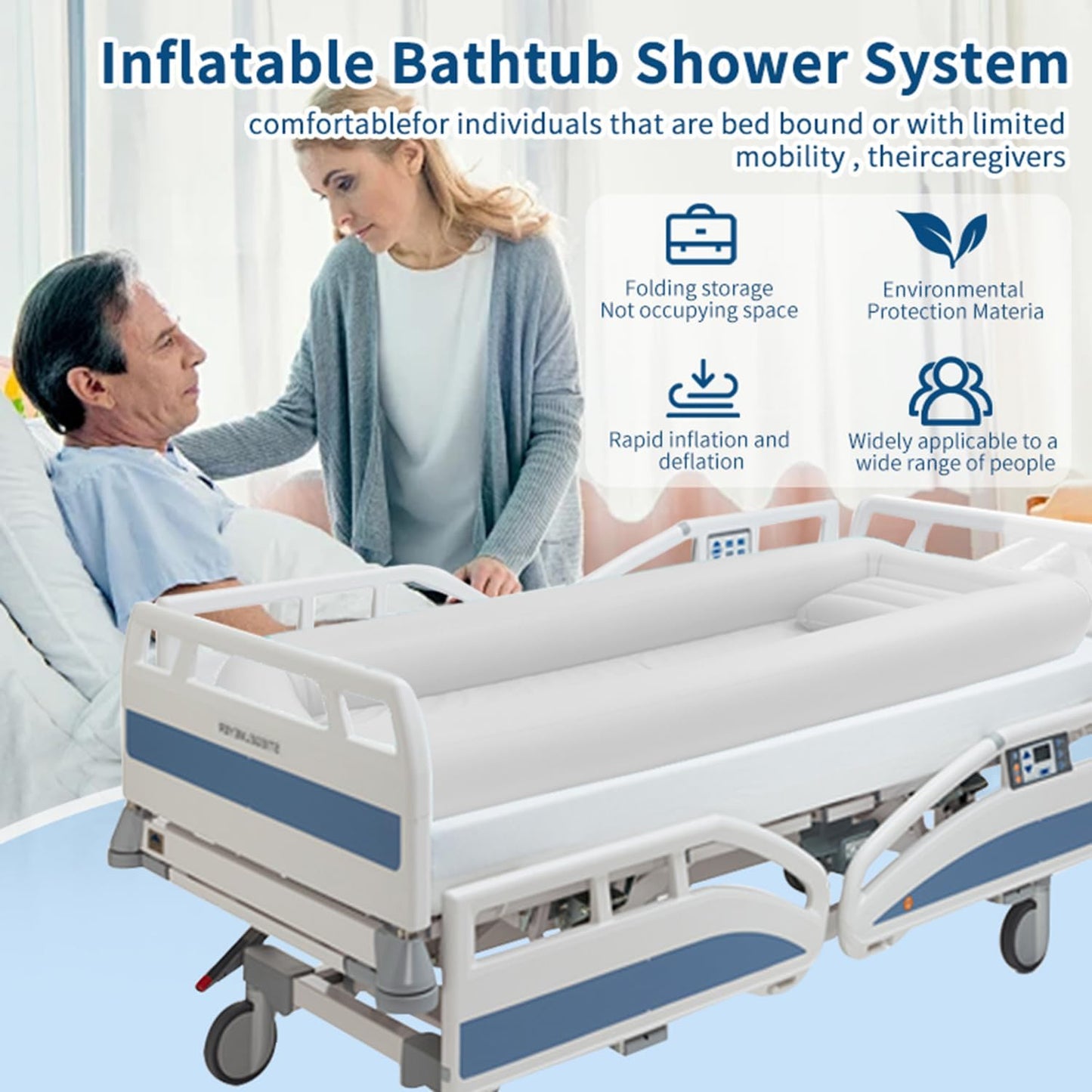 Aufblasbare Badewanne mit Duschset und Luftpumpe