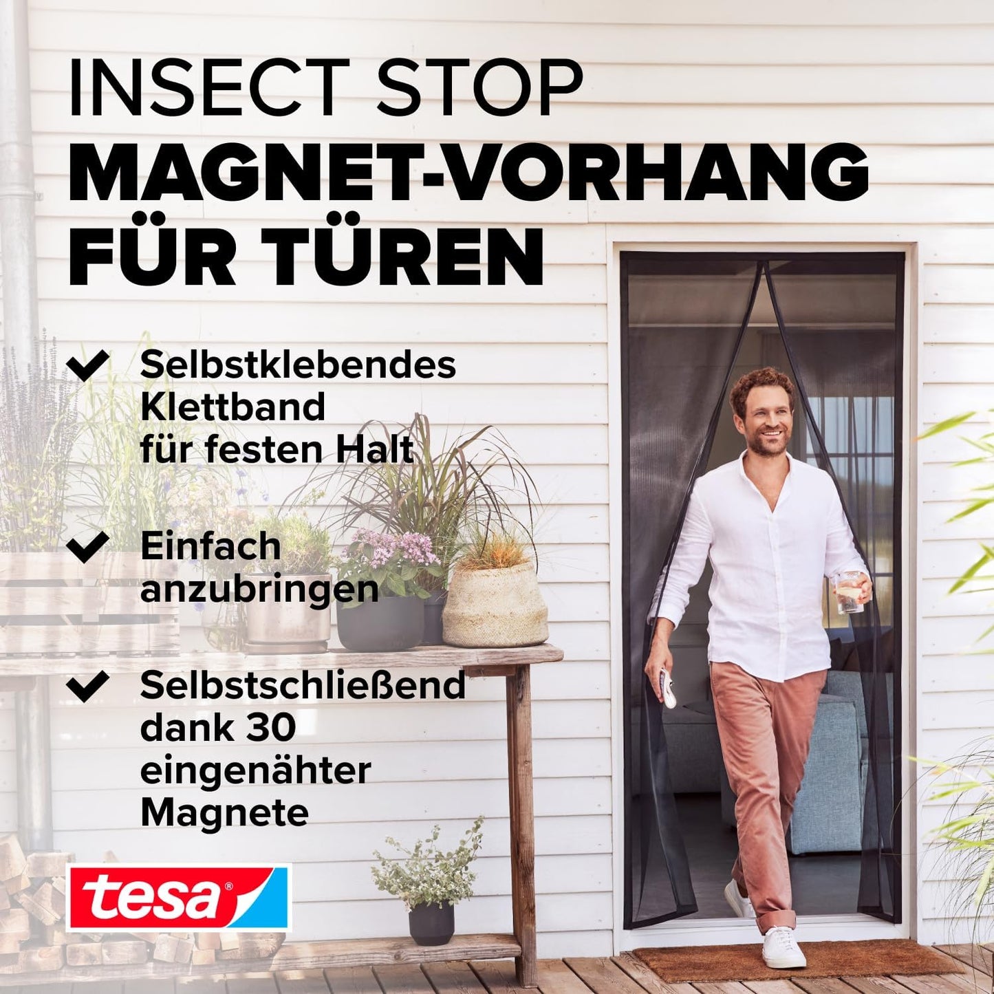 Magnetischer Insektenschutzvorhang für Türen, 2,0 m x 0,8 m
