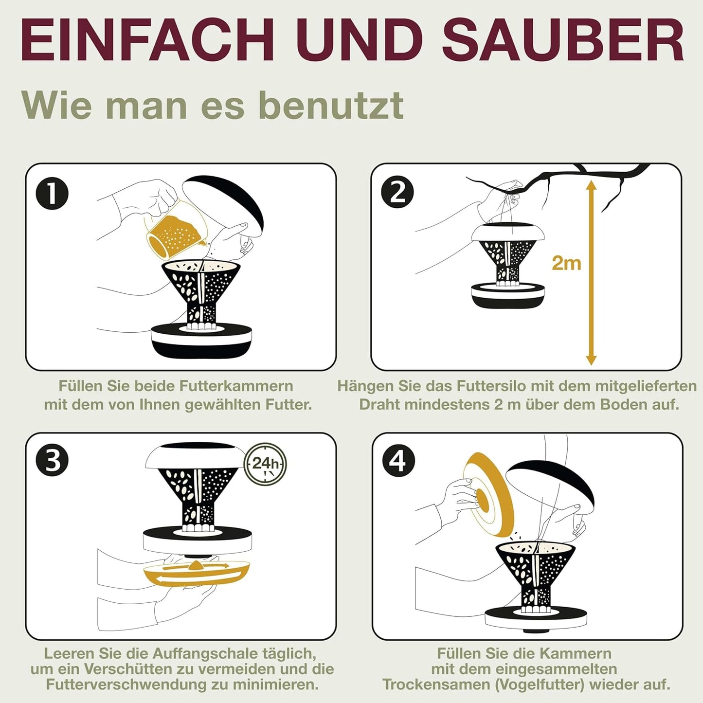 Vogelfutterhaus Davos, Hellgrau Davos