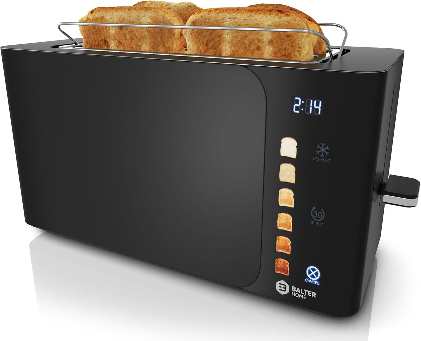 Langschlitztoaster TS-44 mit Touch-Bedienung und LCD Display, Schwarz Touch S