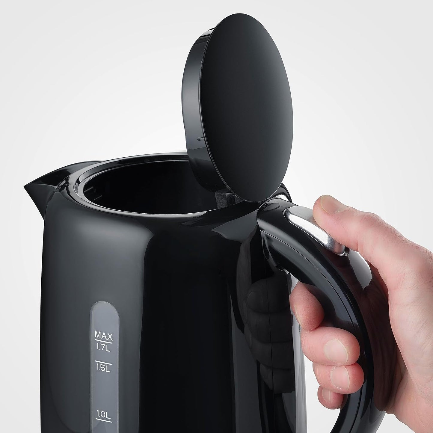 Wasserkocher WK 4322, Schwarz / Silber