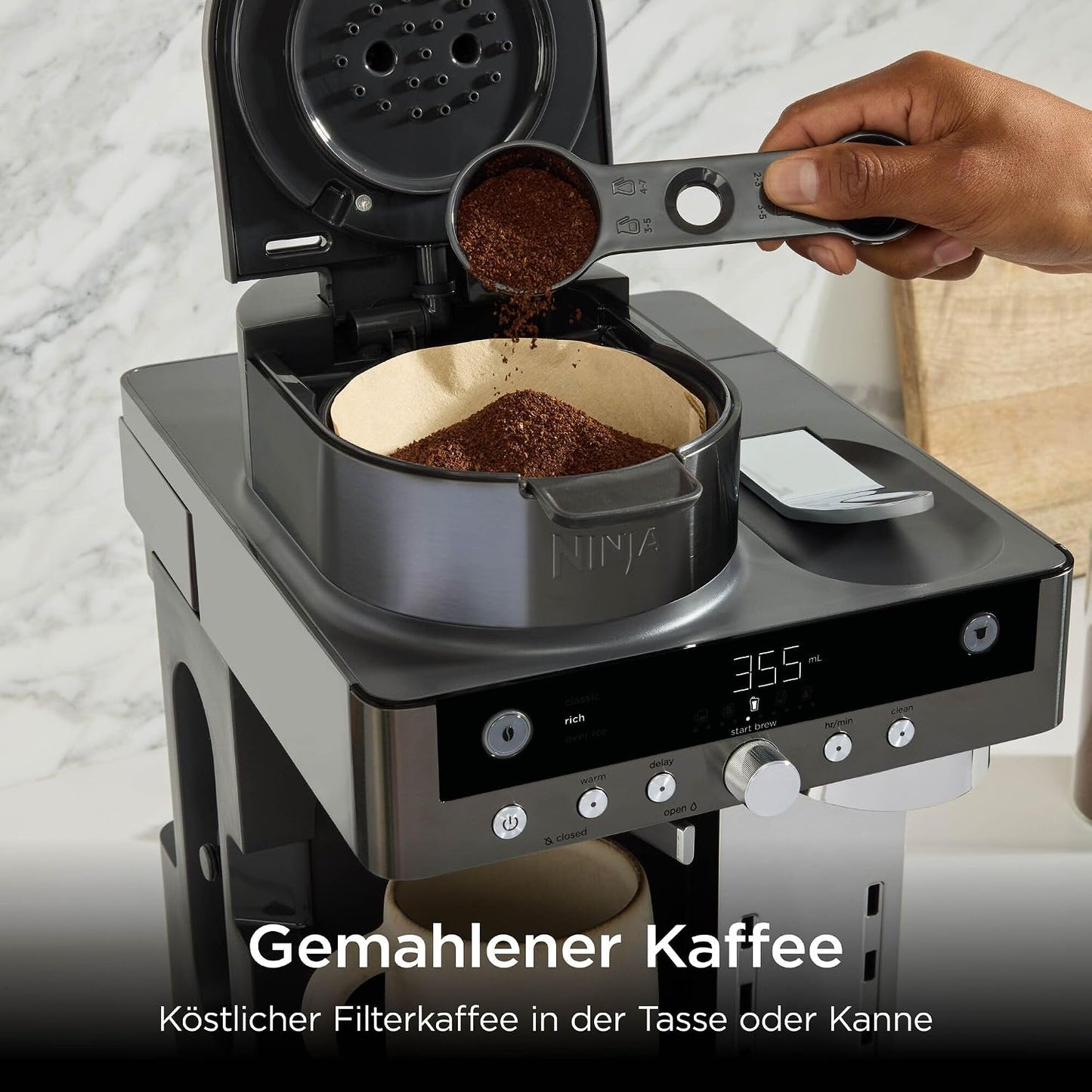 Filterkaffee und Kapselmaschine CFN802EUGM, Grau-metall