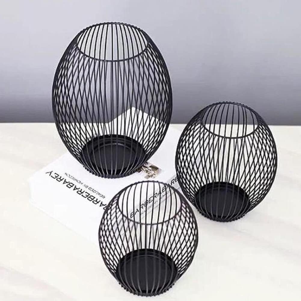 Kerzenständer-Set, Schwarz