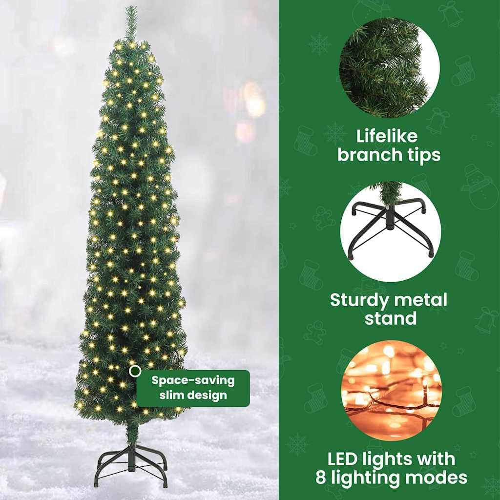 Künstlicher Weihnachtsbaum mit LED-Beleuchtung, 180 cm Grün
