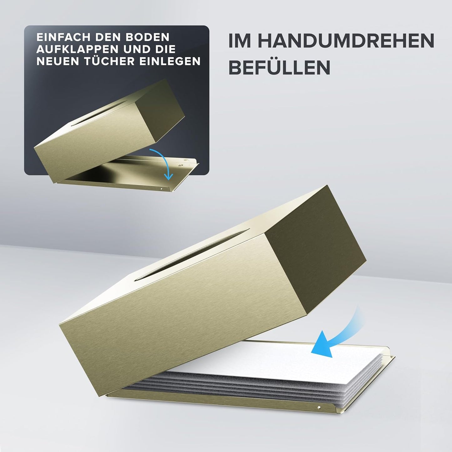 Kosmetiktücher-Box, Gold