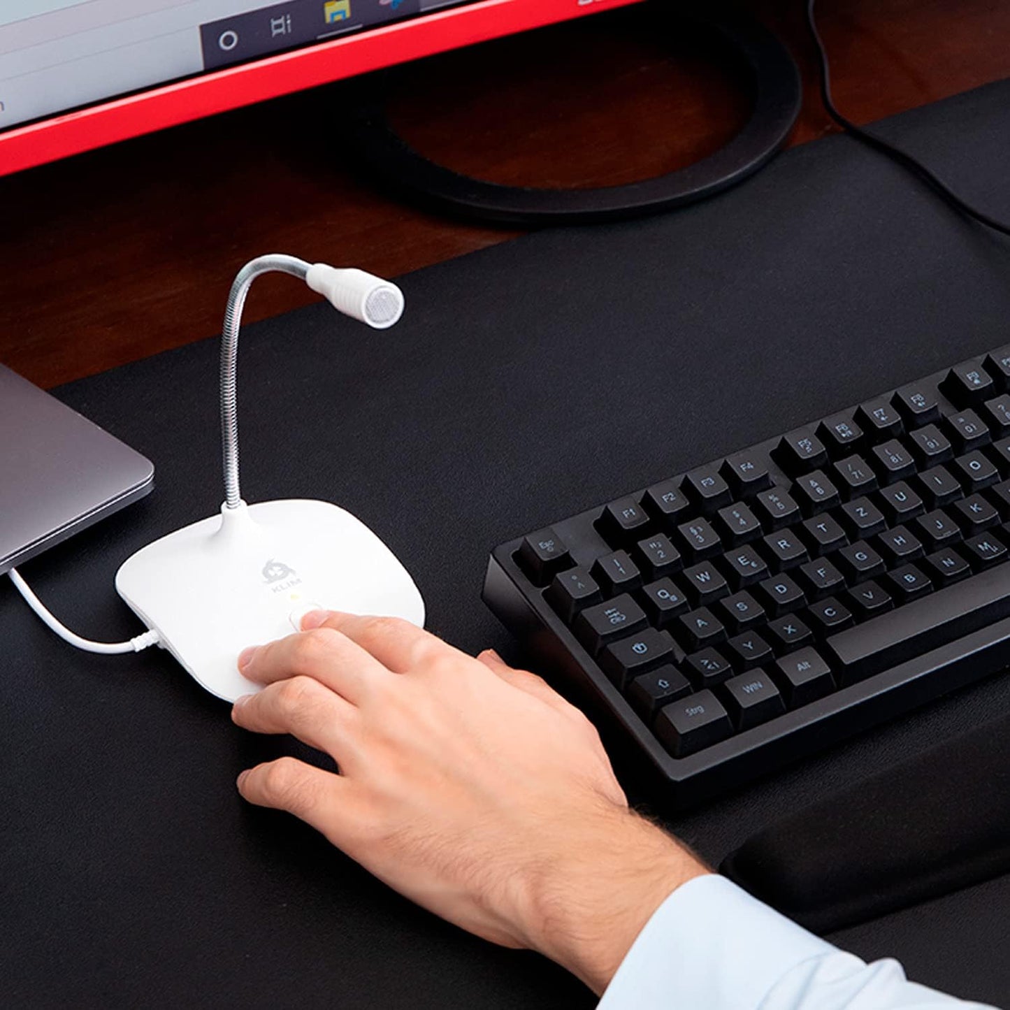 USB-Standmikrofon, Weiss