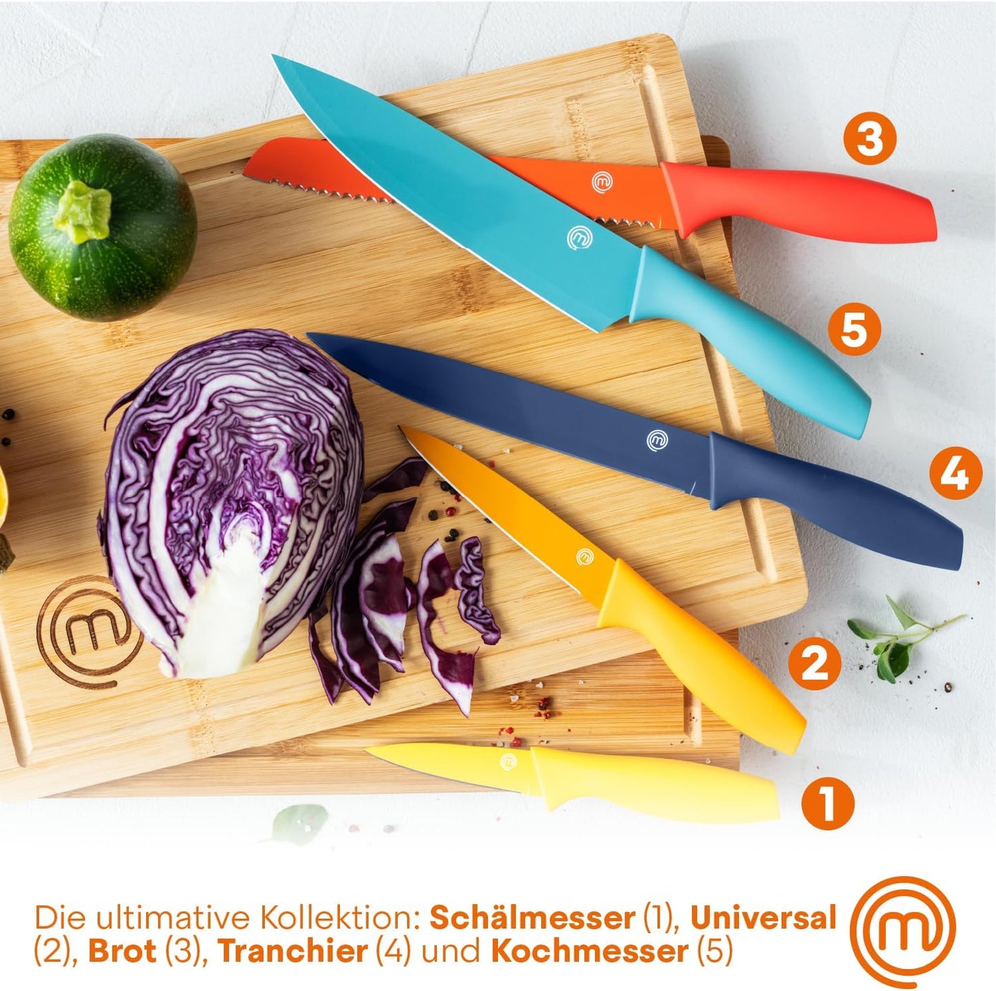 6-teiliges Messerblock-Set, Lebendig