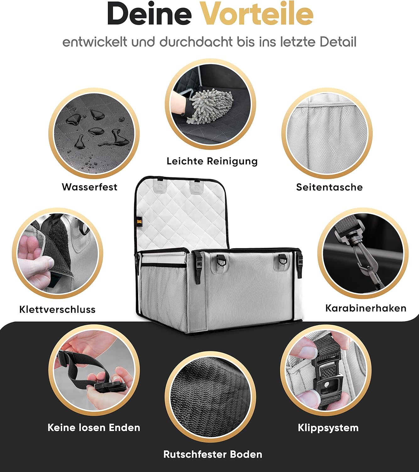 Hundeautositz, Hellgrau