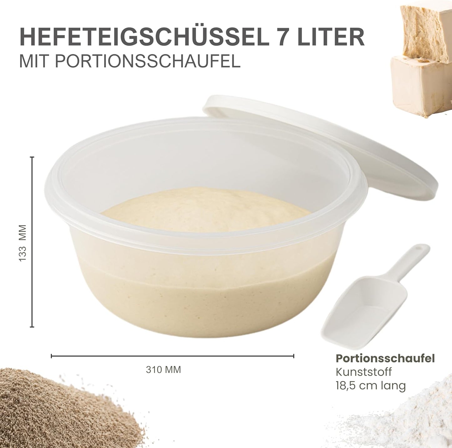 Hefeteigschüssel mit Deckel