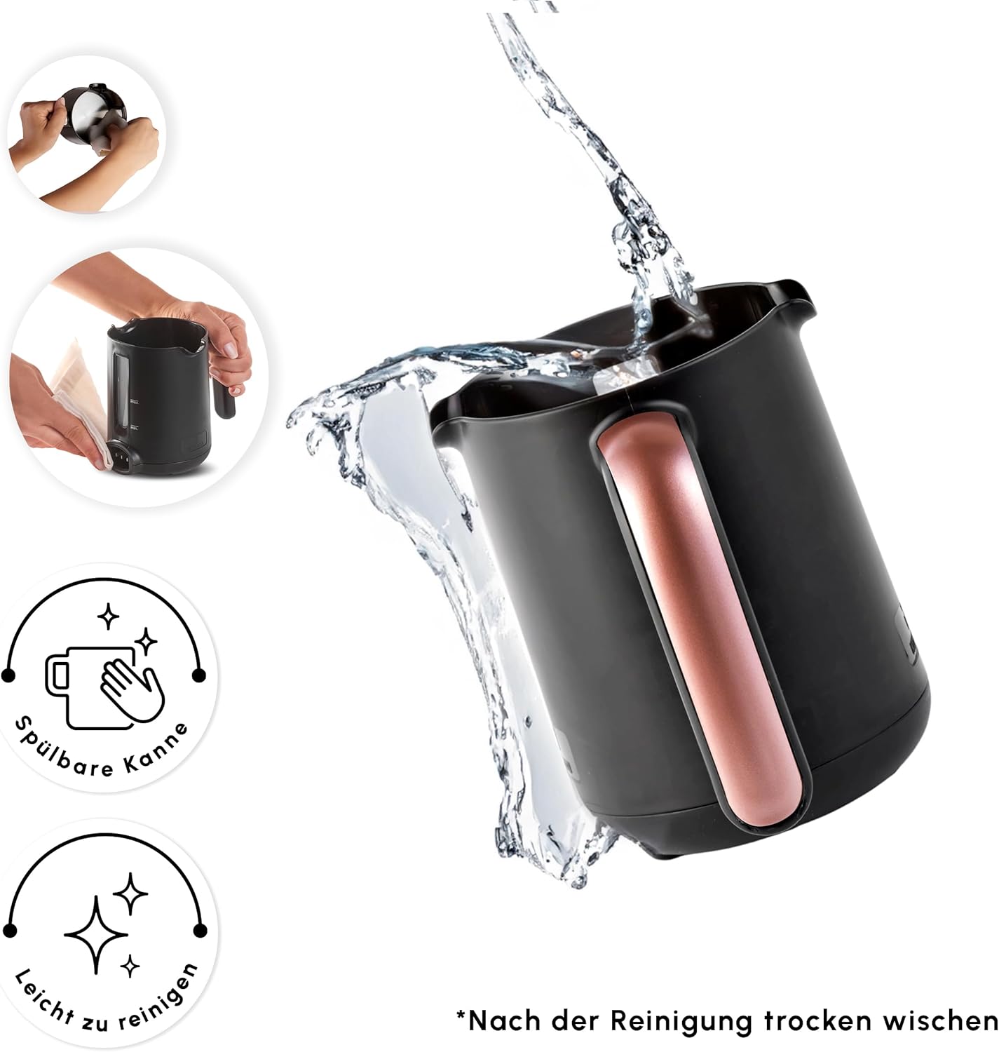 Hatır Köz Türkische Kaffeemaschine mit Milchfunktion, Roségold