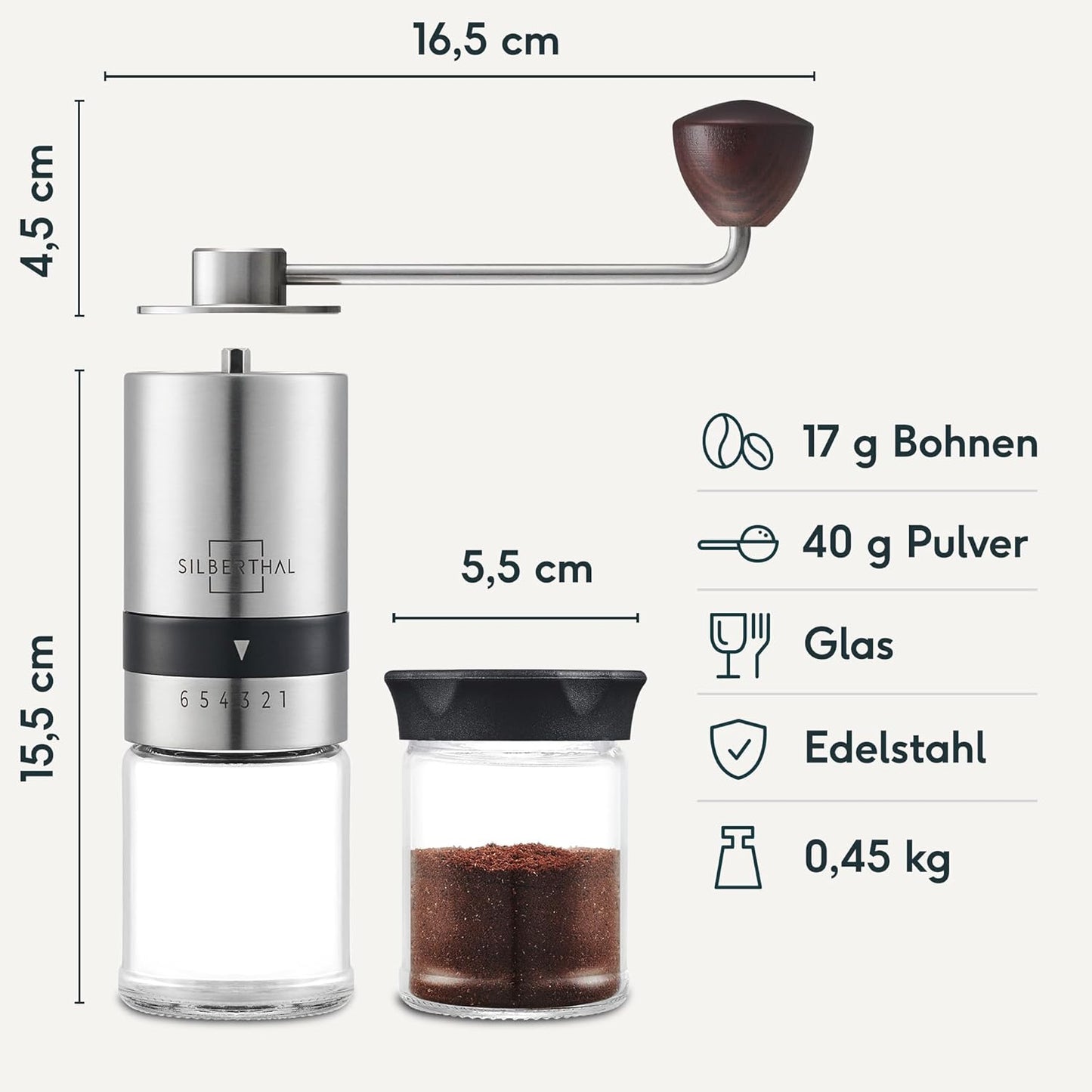 Kaffeemühle & Thermo French Press Set, Kaffee Geschenk-Set