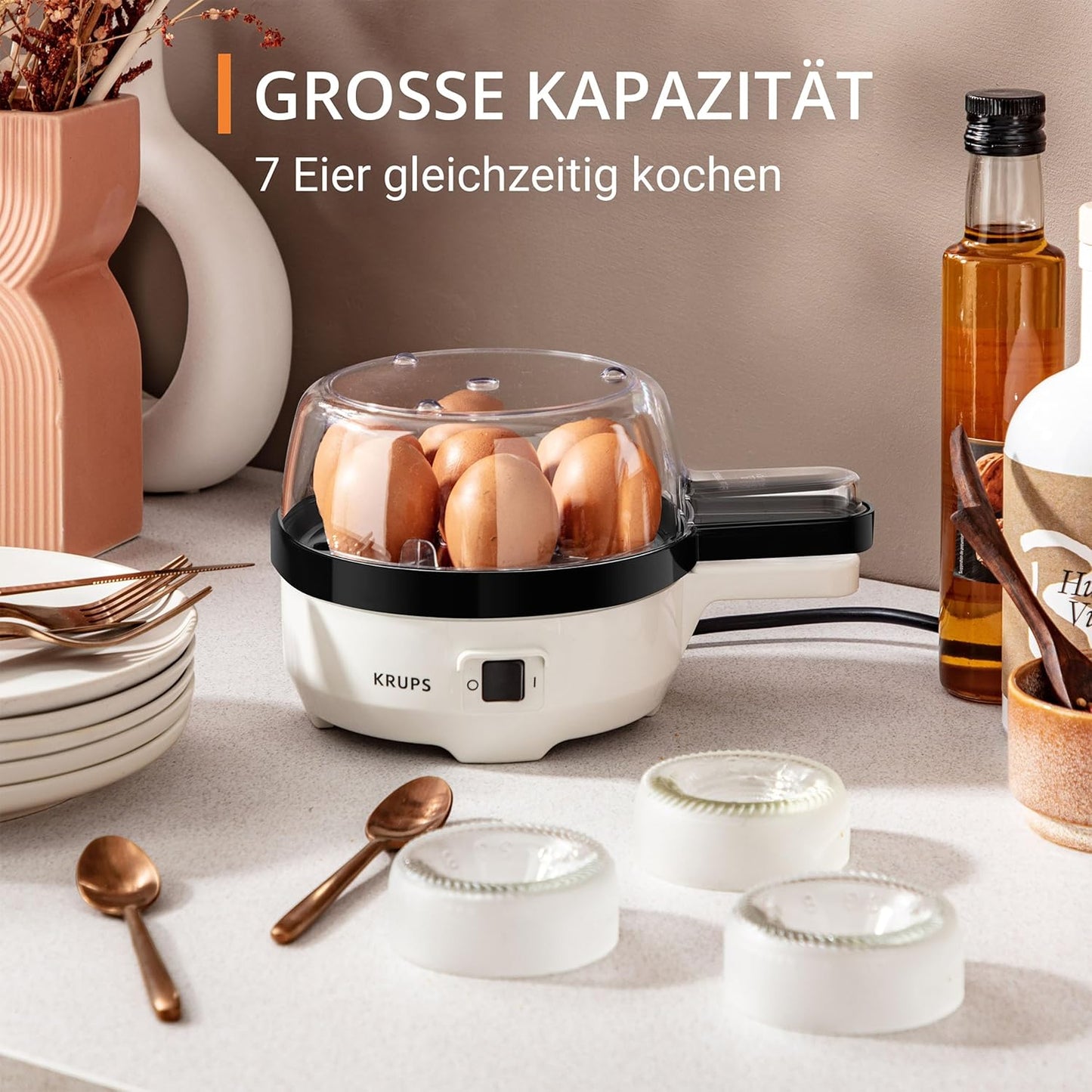 Ovomat Spezial Eierkocher für 7 Eier, Weiss/Schwarz