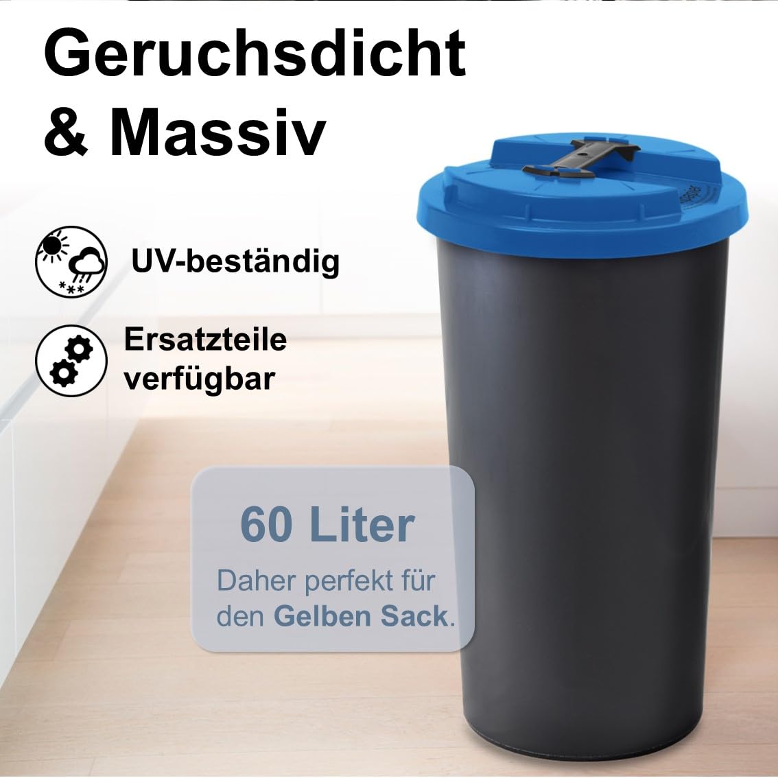 Mülleimer für Altpapier, stabil, geruchsdicht, Blau Altpapier