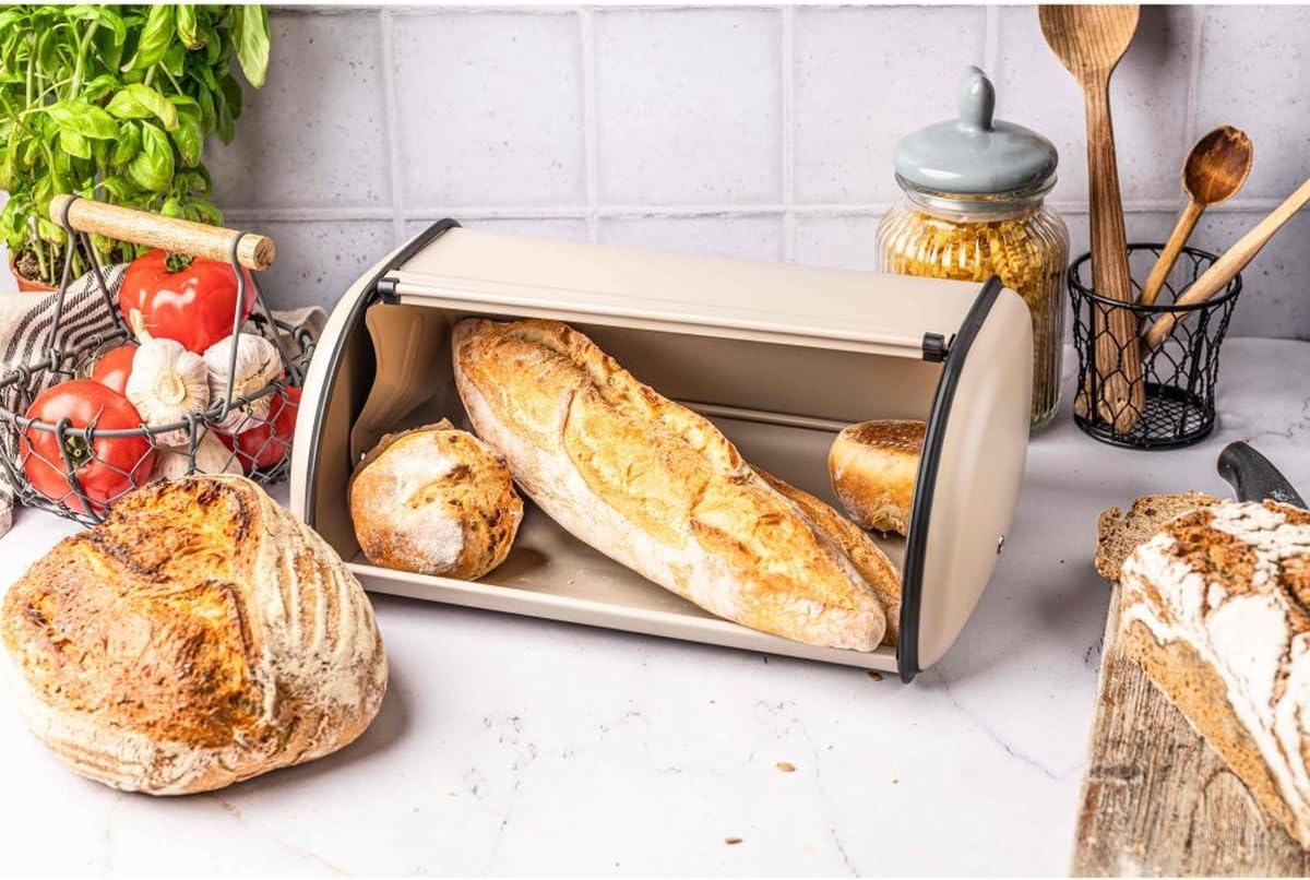 Brotkasten, Beige 44 cm x 27 cm x 18.5 cm