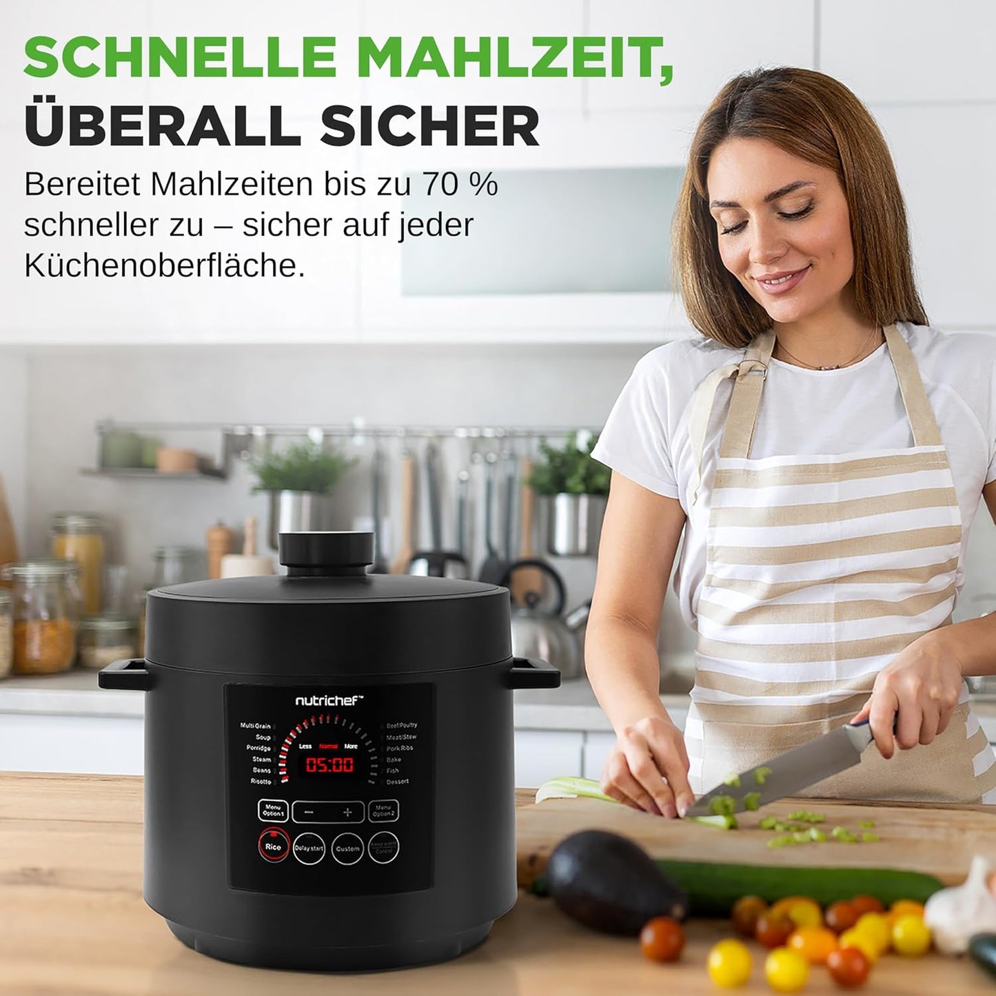 Multikocher mit 9 Kochprogrammen, Schwarz