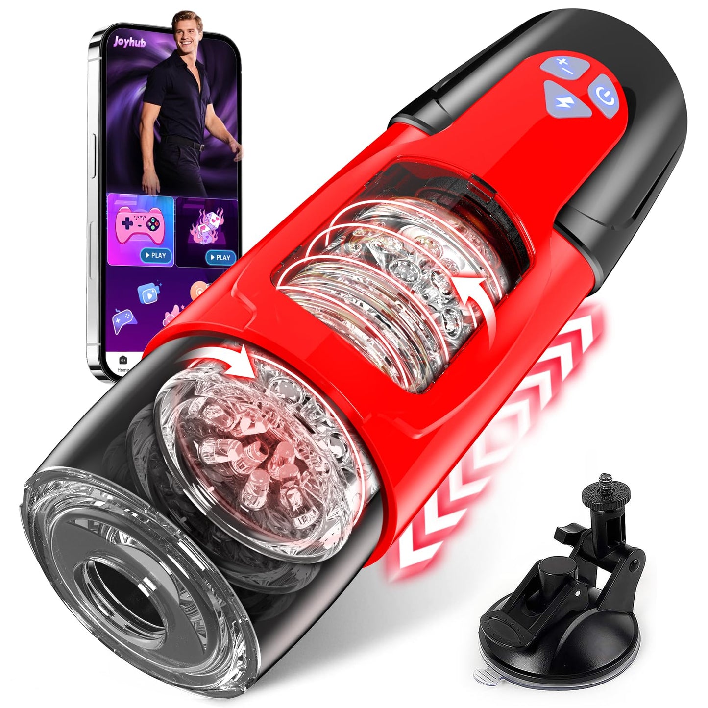 AI-gesteuerter Masturbator mit 7 Modi, Red/Black