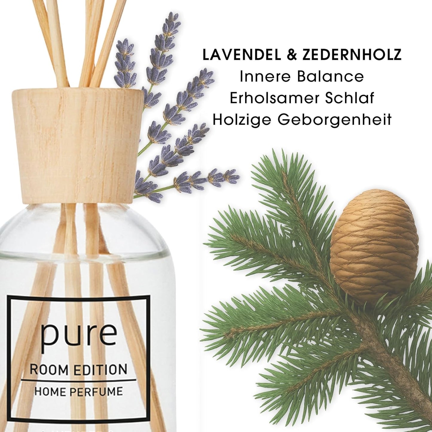 Raumduft Diffuser, Lavendel & Zedernholz 250 ml (1er Pack)