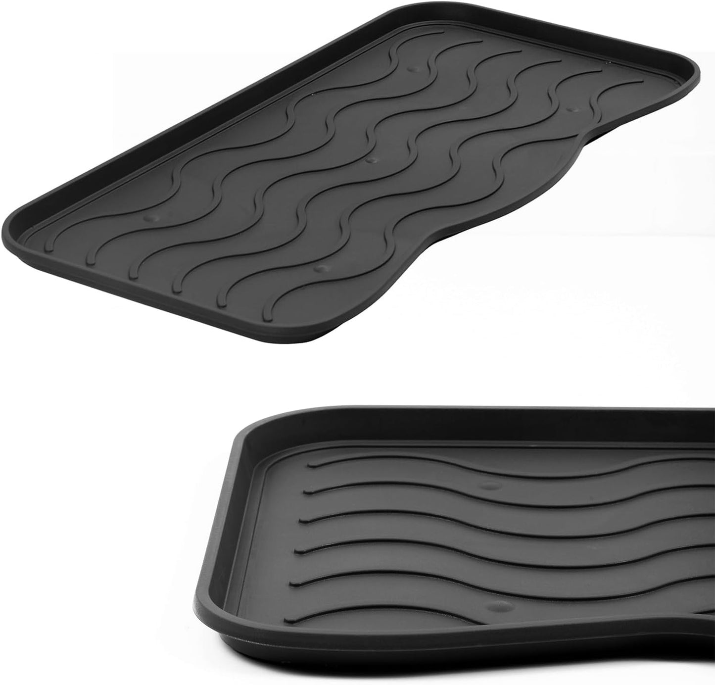 3-teiliges Schuhabtropfschalen-Set, Schwarz 38 x 75 cm 3 Stück