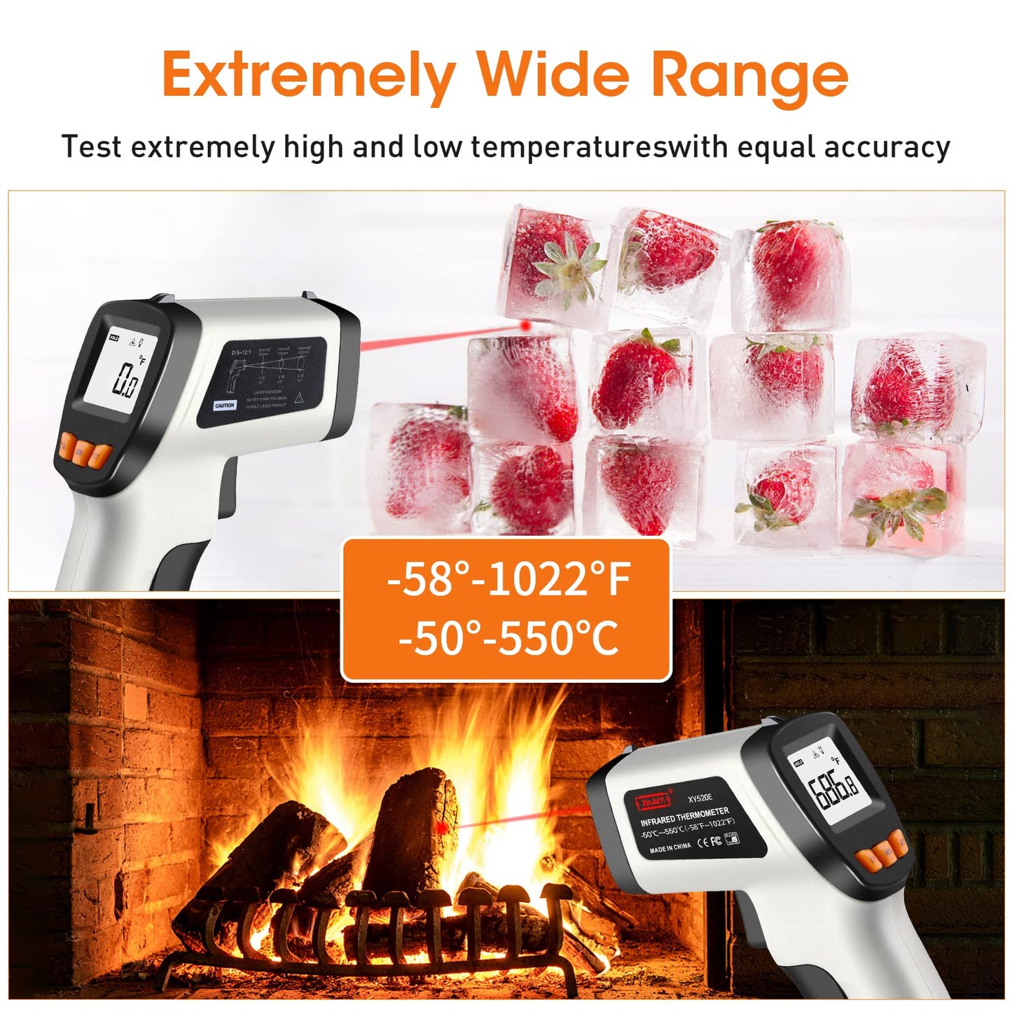 Infrarot Laser-Thermometer, Grauen.