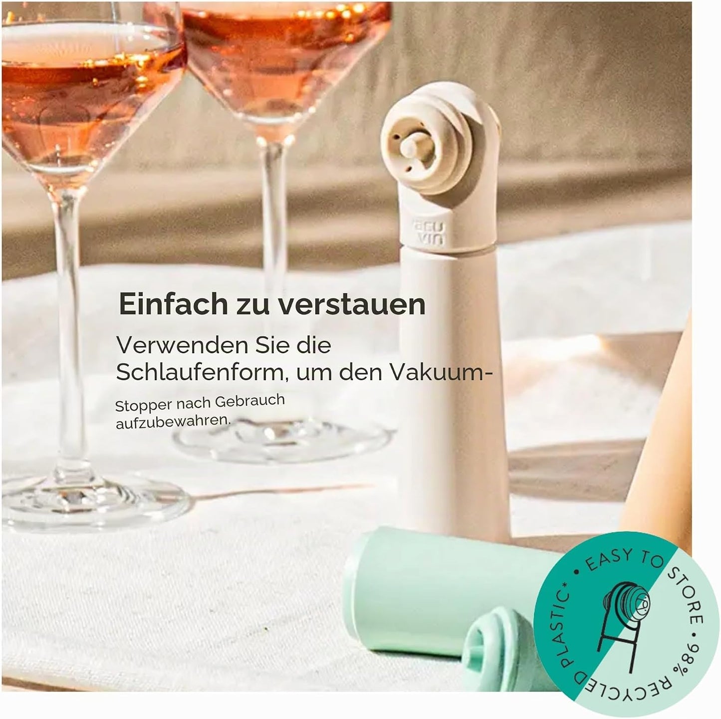 Loop Weinpumpe mit Vakuumverschluss-Set, Sand