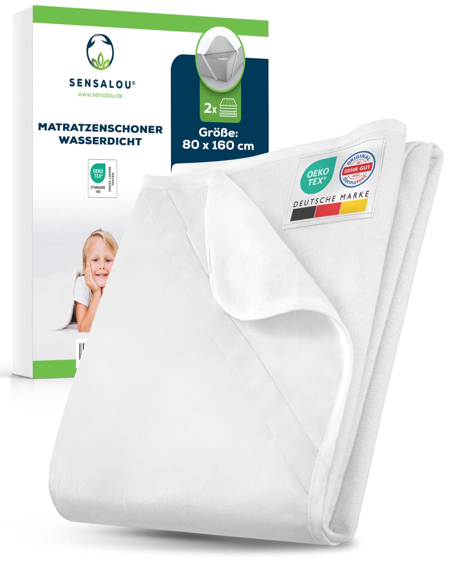 Matratzenschoner wasserdicht Set (2 Stück, 80 x 160 cm), 2 80 x 160 cm
