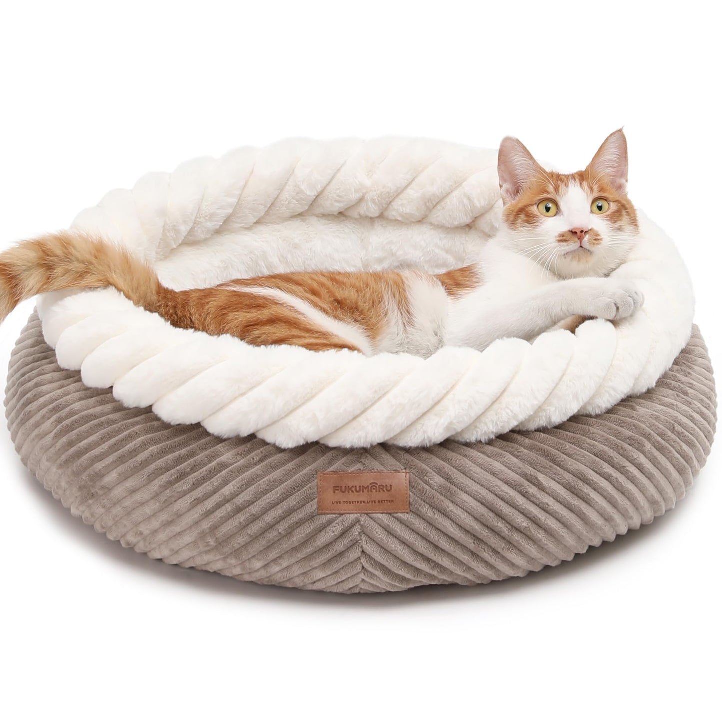 Katzenbett, L 55 x B 55 x H 21 cm Kamelfarben