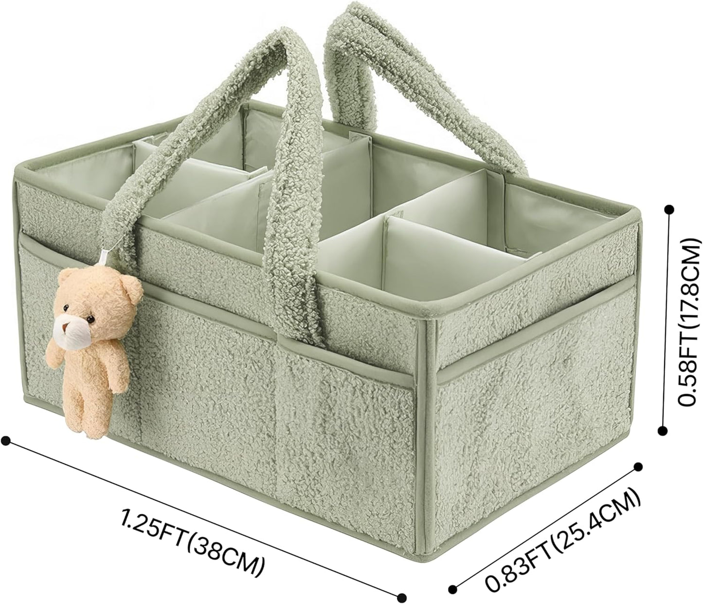 Baby-Windel-Caddy Organizer für Wickeltisch, Grün