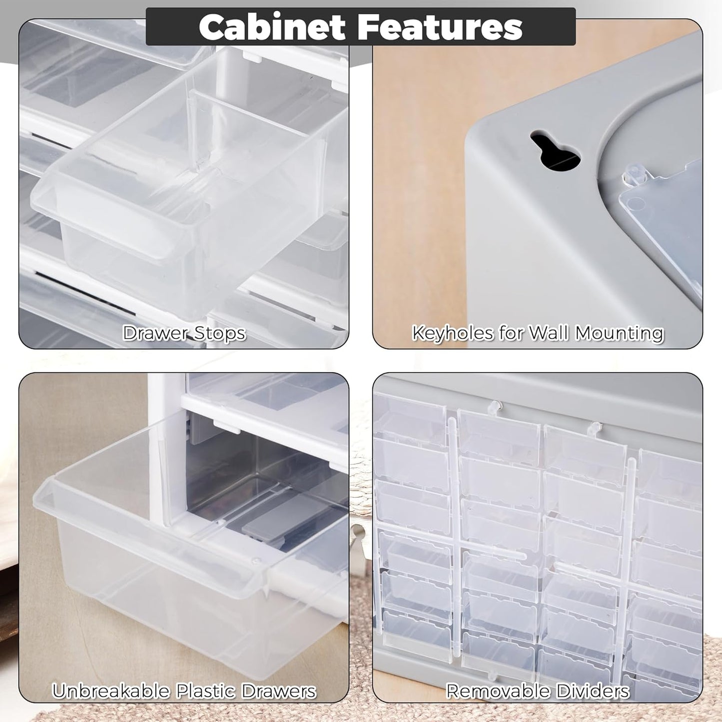 Werkstatt-Organizer mit 30 Schubladen, 30 Drawers Grau