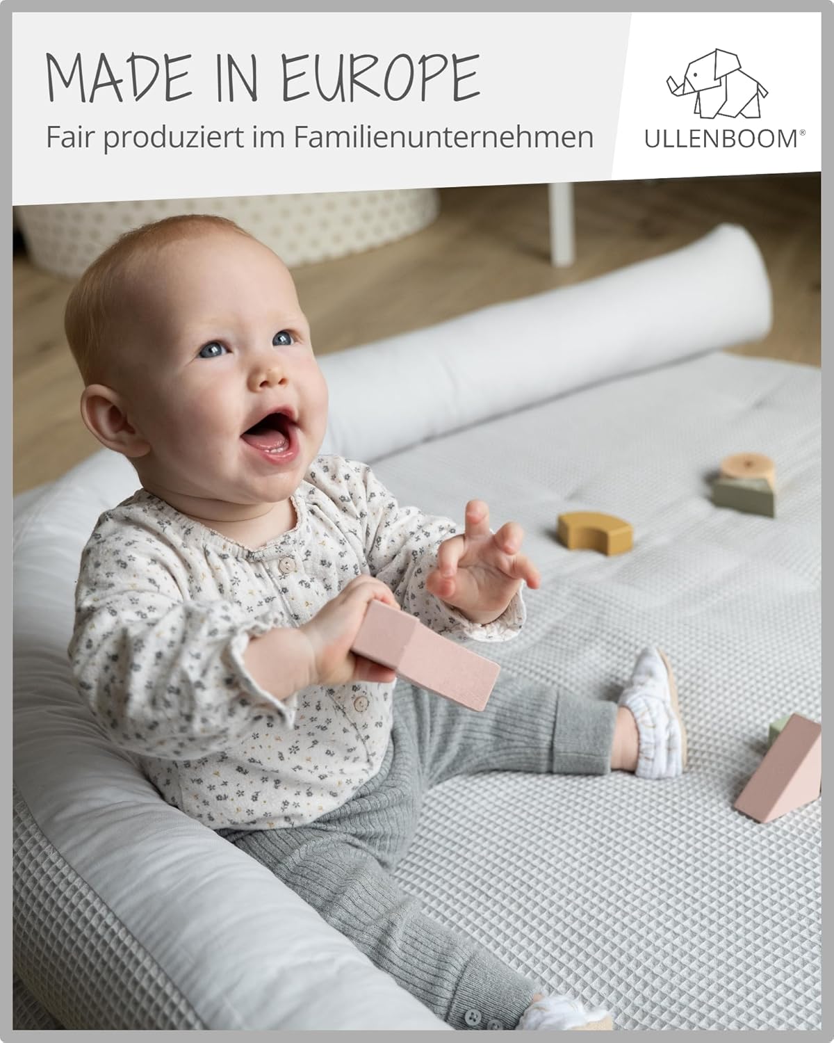 Baby Krabbeldecke, Grau 100 x 100 cm